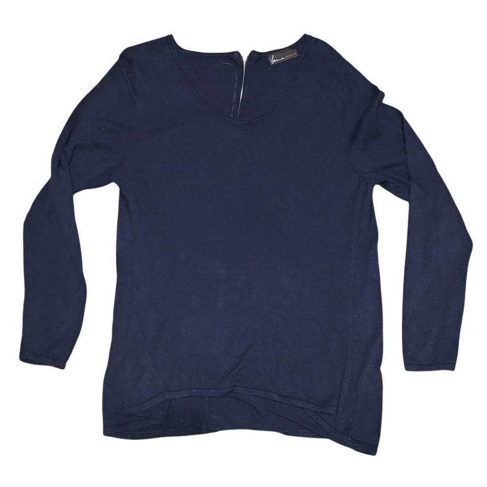 Lane Bryant navy deep scoop neck top